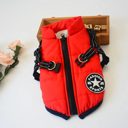 Chaqueta impermeable para perros con arnés