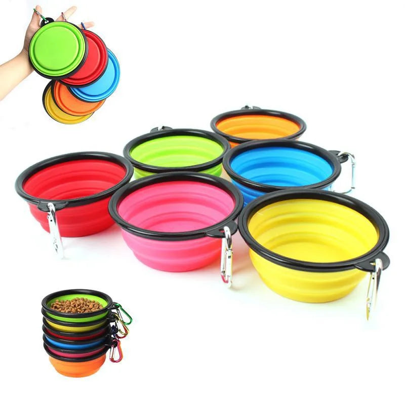 Cuenco de silicona plegable y portátil para perros