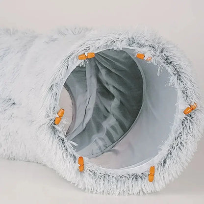 Cama túnel de peluche para mascotas