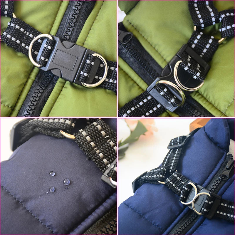 Chaqueta impermeable para perros con arnés