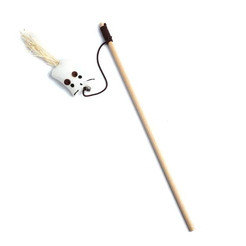 Juguete de varita con plumas para gatos