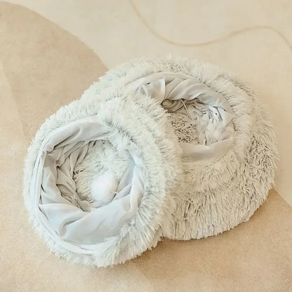 Cama túnel de peluche para mascotas
