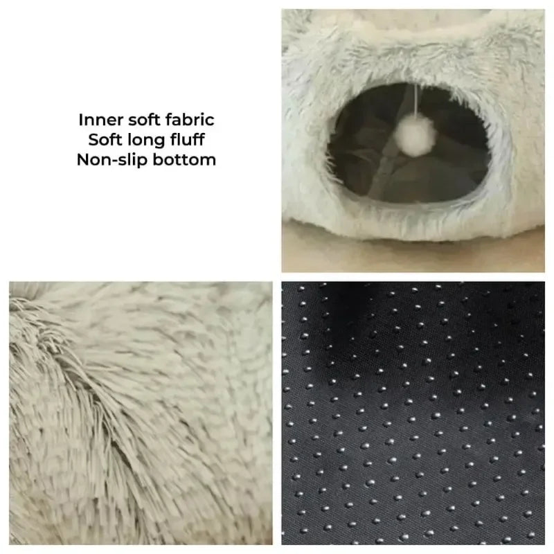 Cama túnel de peluche para mascotas