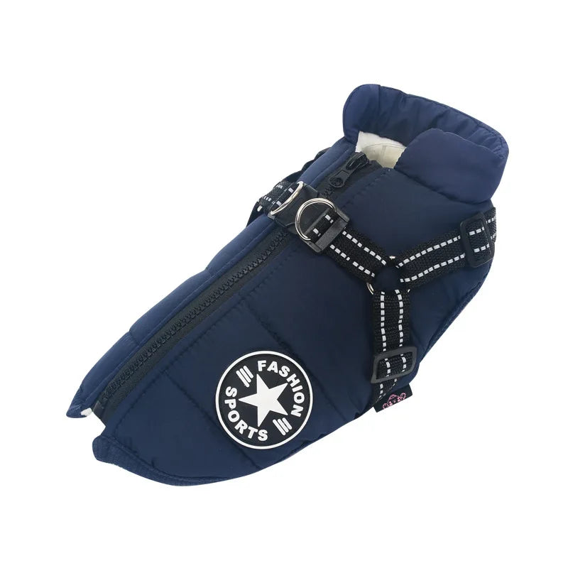 Chaqueta impermeable para perros con arnés