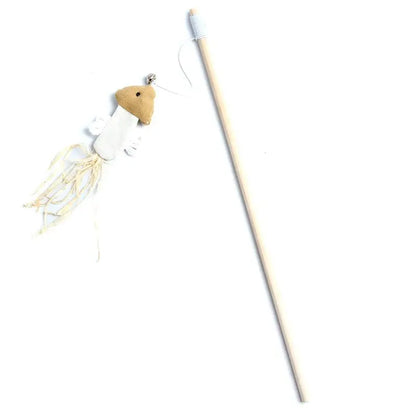 Juguete de varita con plumas para gatos