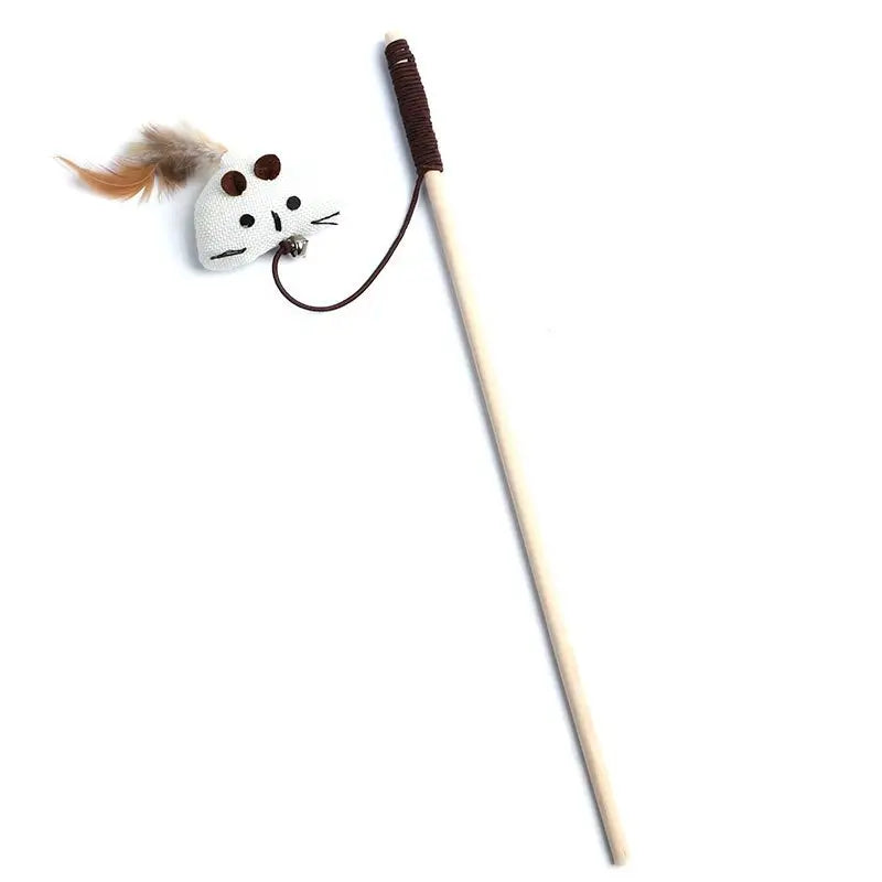 Juguete de varita con plumas para gatos