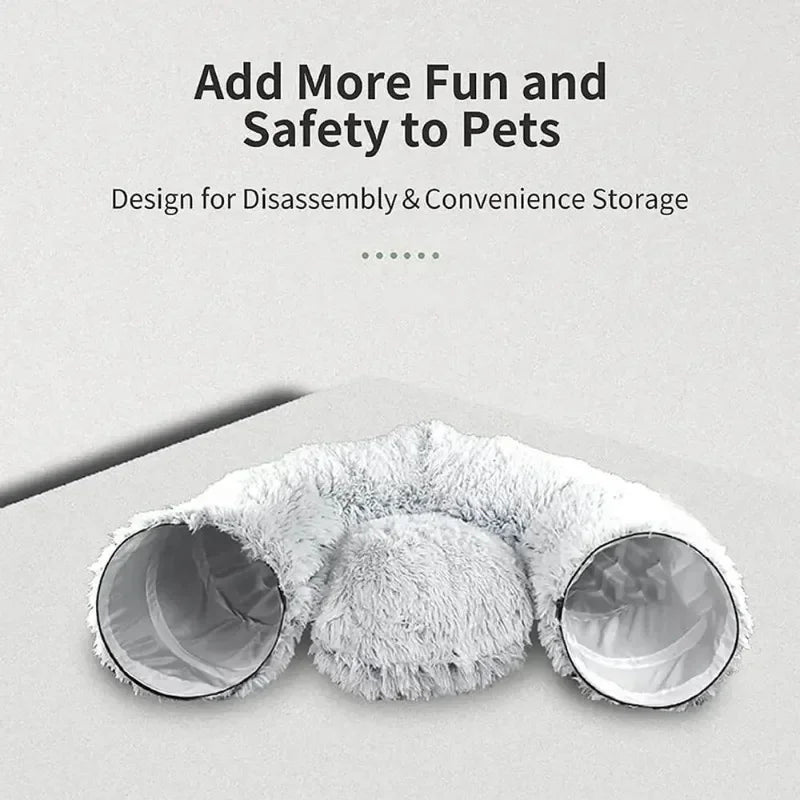 Cama túnel de peluche para mascotas