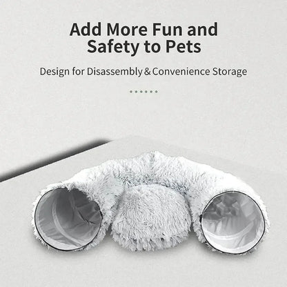 Cama túnel de peluche para mascotas