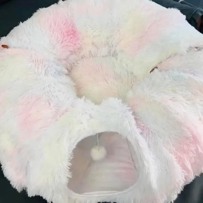 Cama túnel de peluche para mascotas