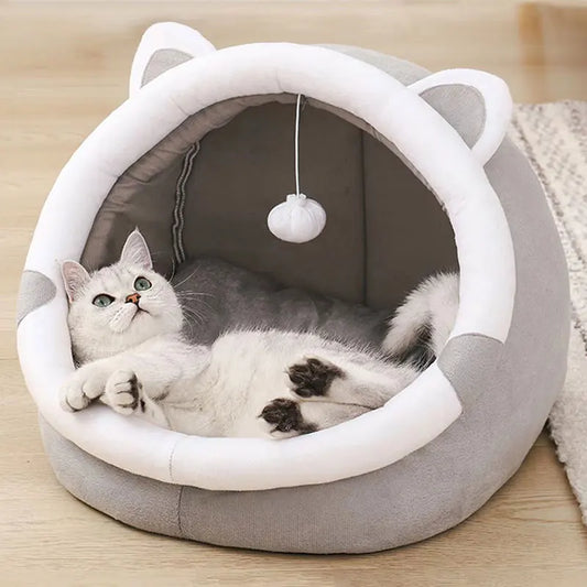 Acogedora cama cueva para gatos
