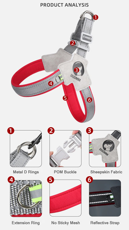 Adjustable Reflective Y Dog Harness
